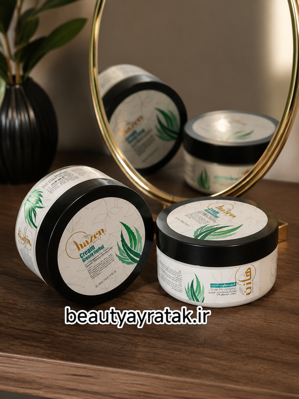 کرم مرطوب کننده چای سبز مناسب پوست چرب هازن